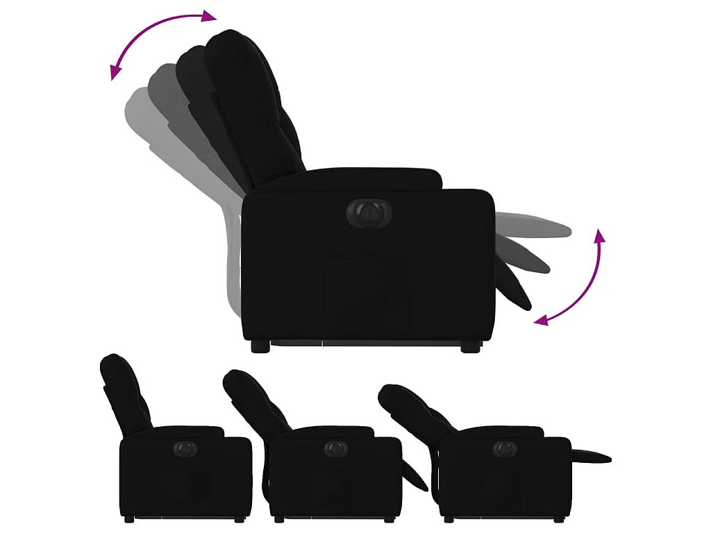 Sta-op-stoel elektrisch verstelbaar stof zwart