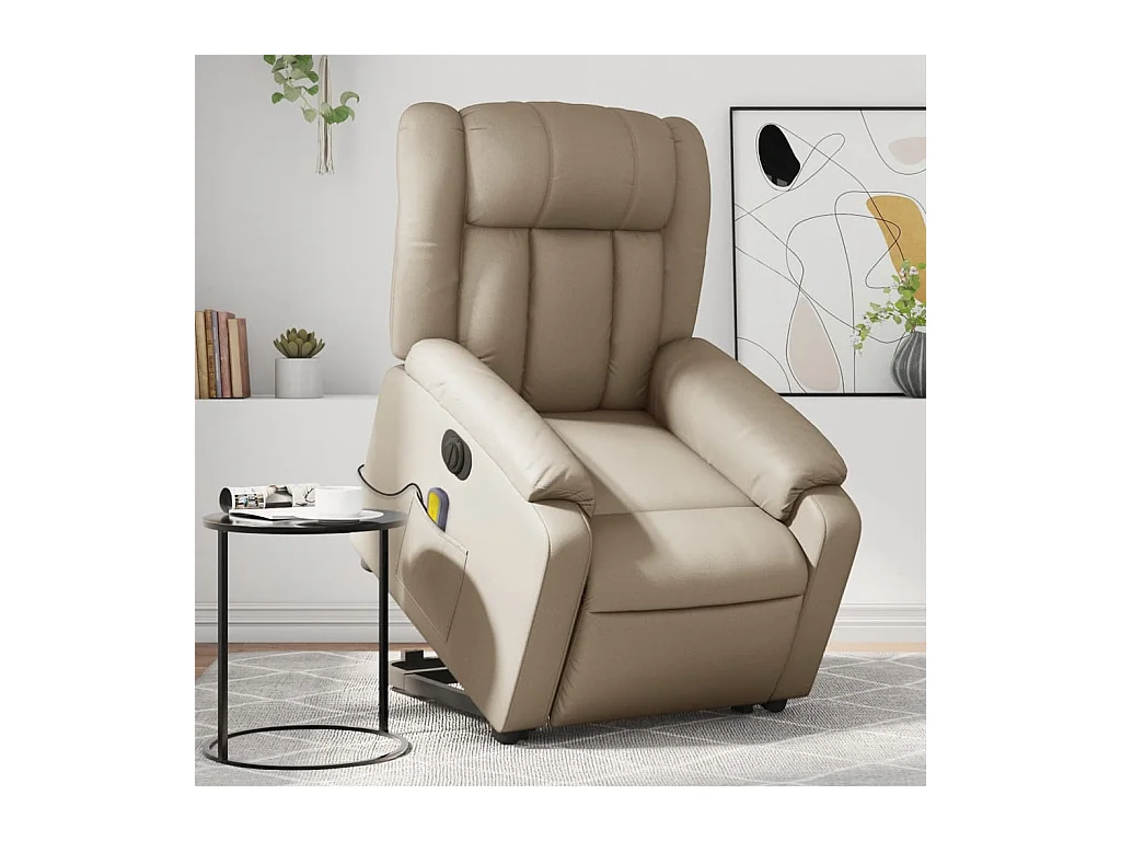 Fauteuil inclinable de massage électrique cappuccino similicuir