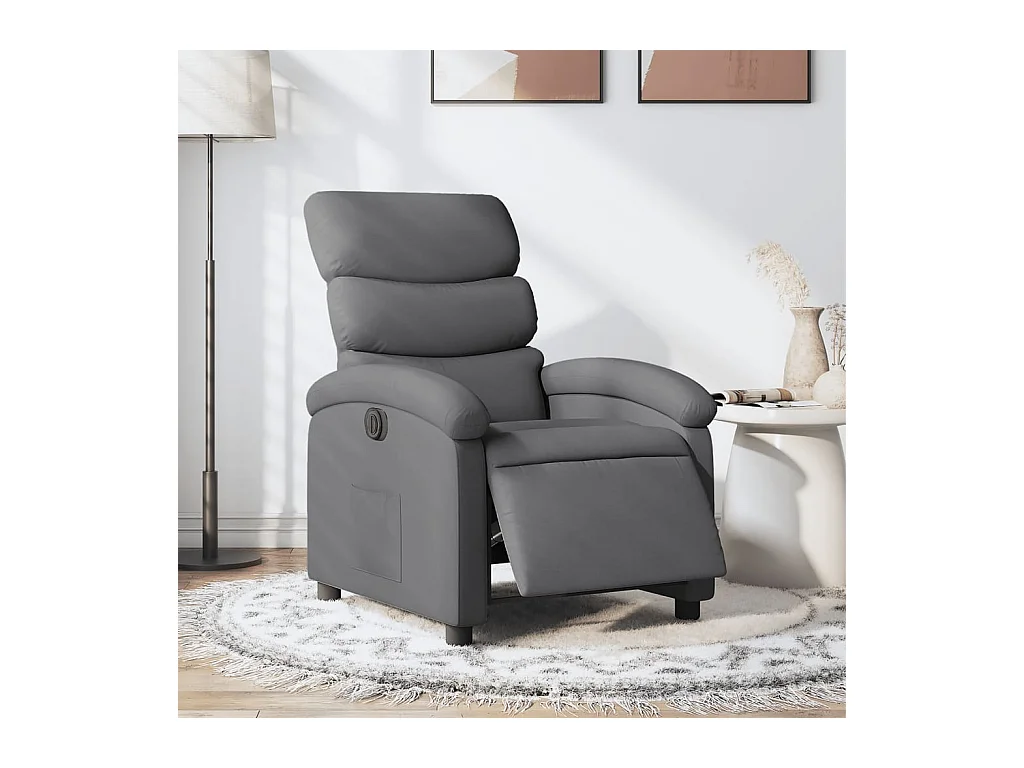 Fauteuil inclinable électrique Gris foncé Tissu