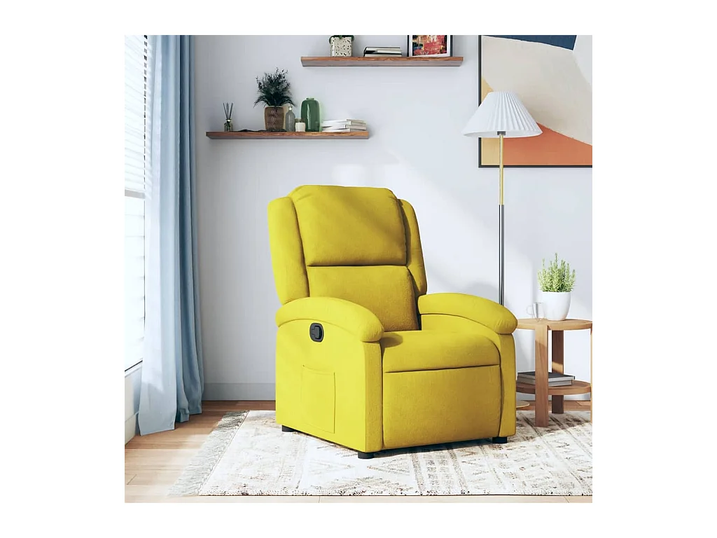 Fauteuil inclinable jaune velours