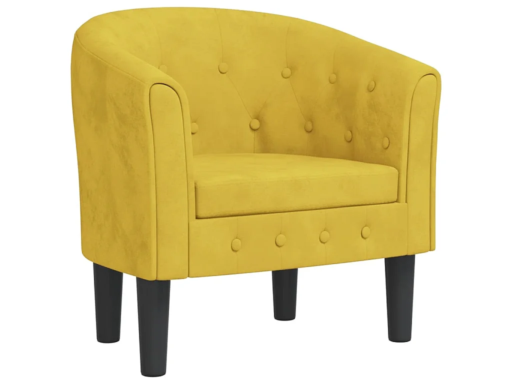 Fauteuil jaune velours