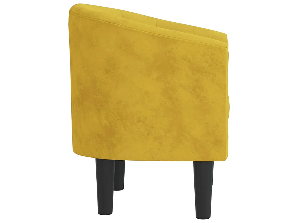 Fauteuil jaune velours