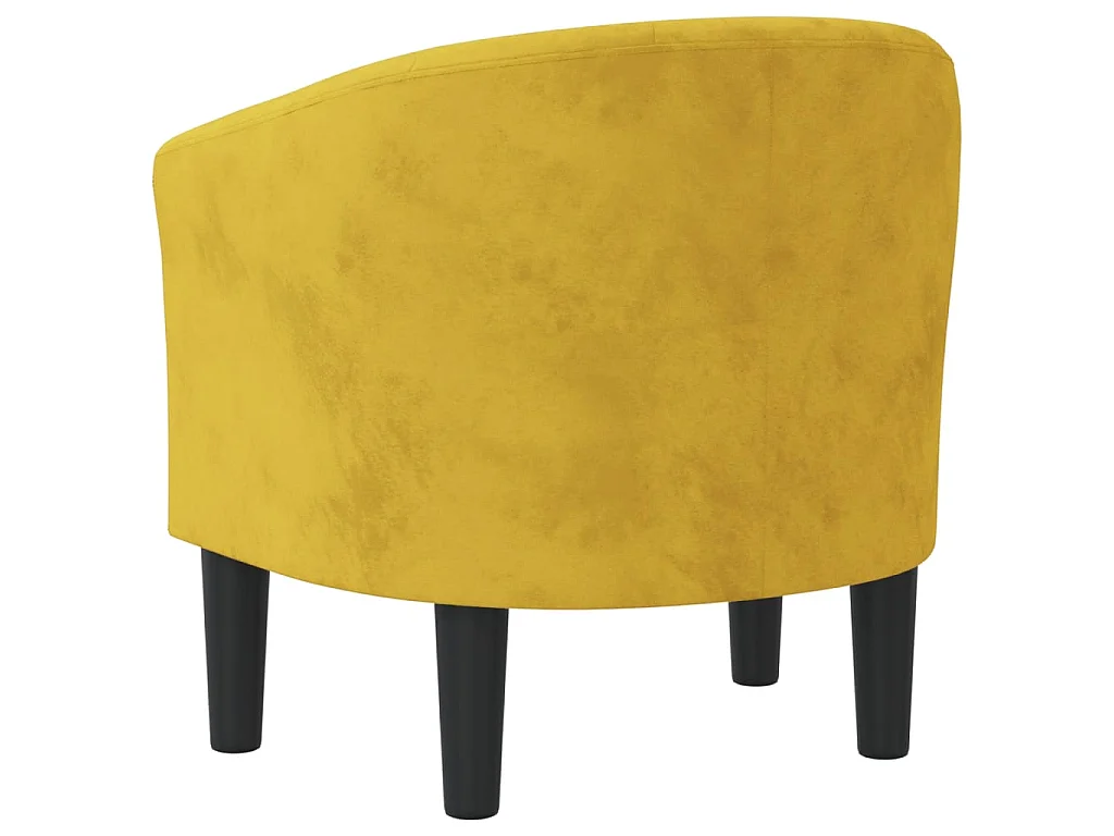 Fauteuil jaune velours