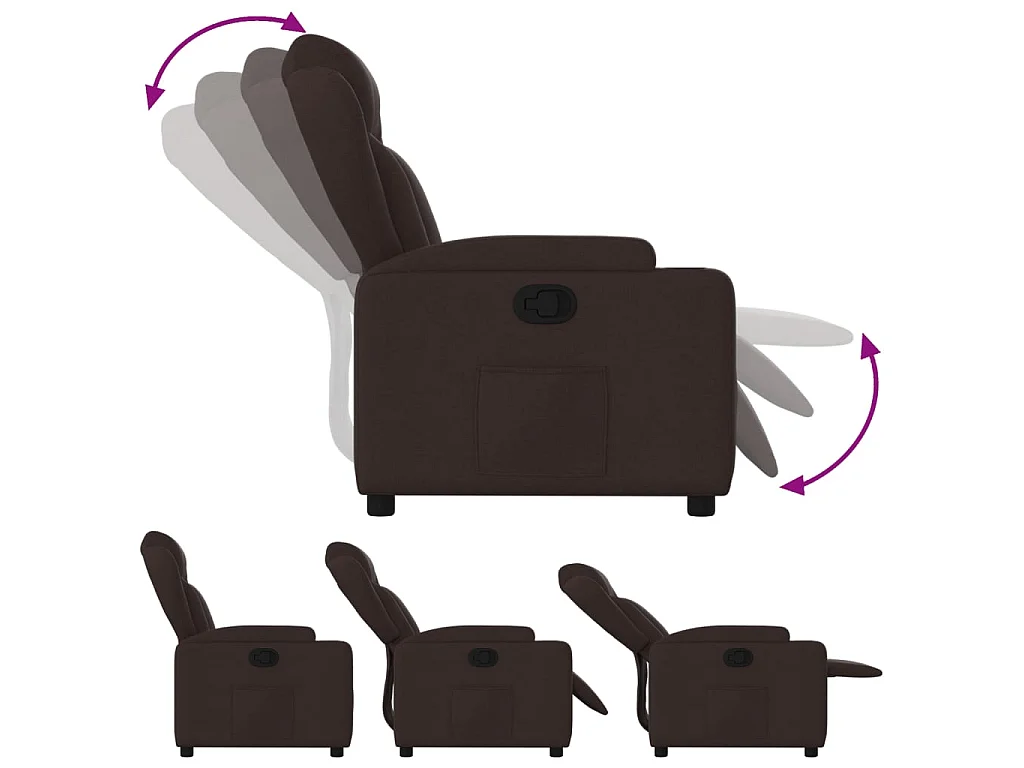 Fauteuil inclinable Marron foncé Tissu