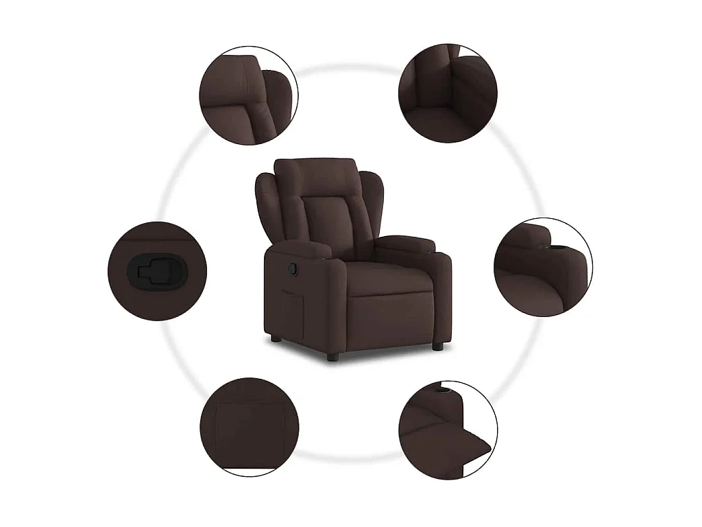 Fauteuil inclinable Marron foncé Tissu