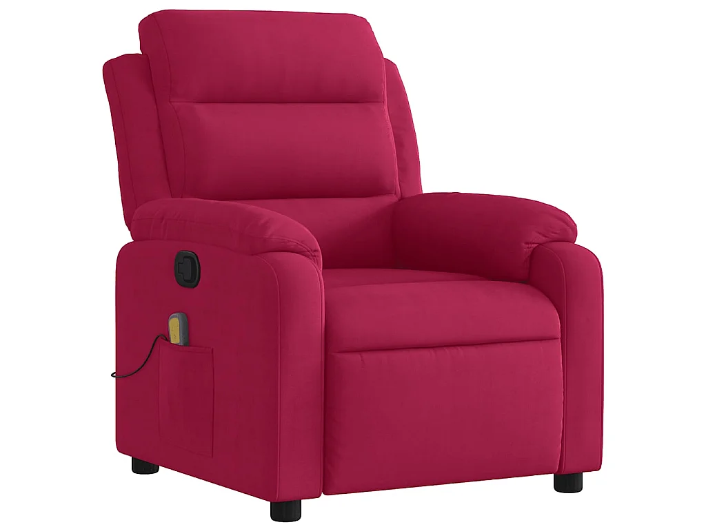 Fauteuil de massage inclinable rouge bordeaux velours