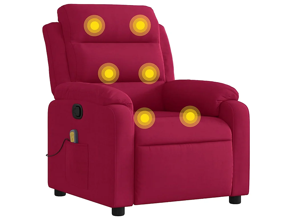Fauteuil de massage inclinable rouge bordeaux velours