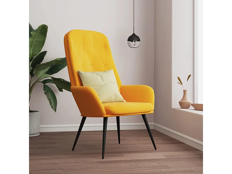Chaise de relaxation Jaune moutarde Velours