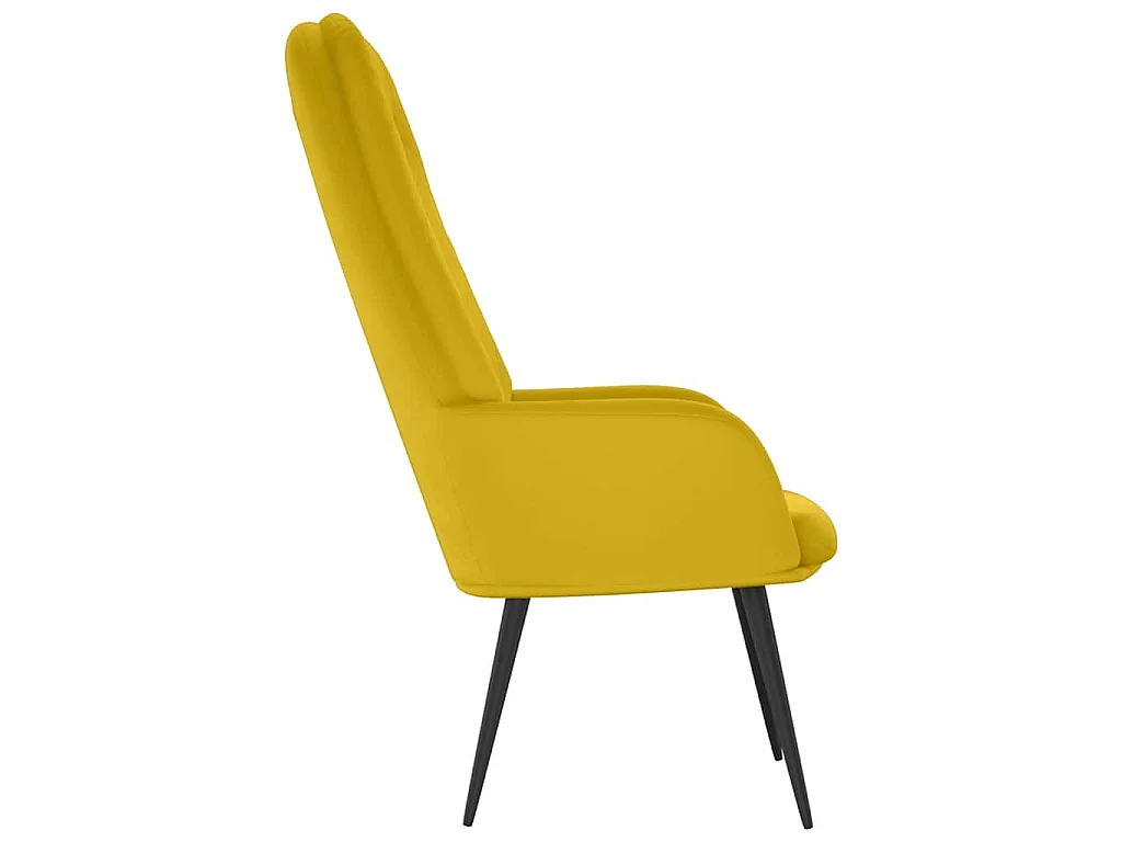 Sillón de relax de terciopelo amarillo mostaza