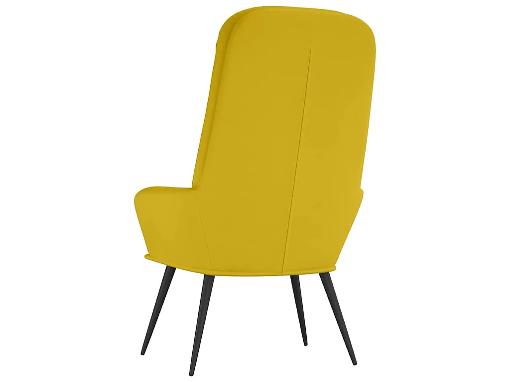 Sillón de relax de terciopelo amarillo mostaza