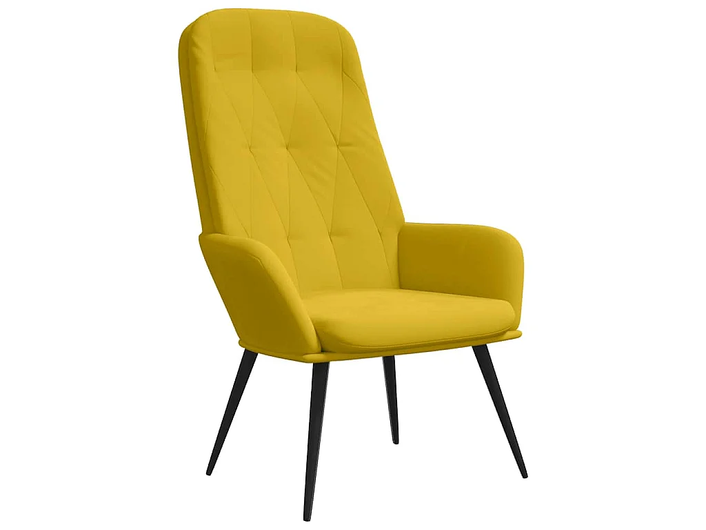 Sillón de relax de terciopelo amarillo mostaza