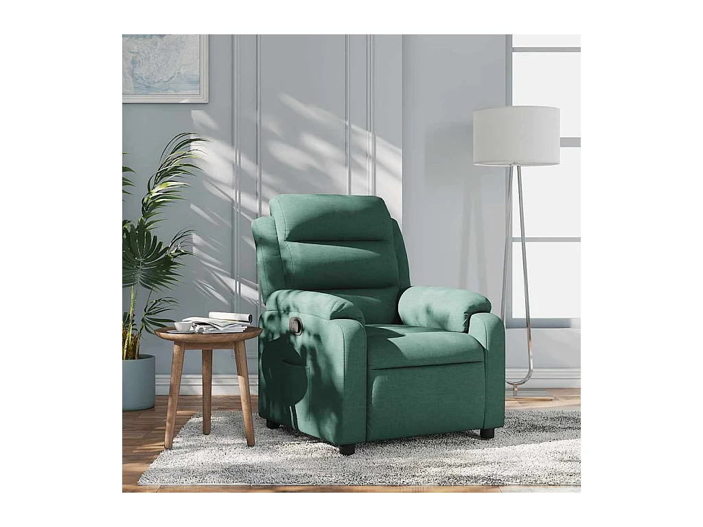 Fauteuil inclinable Vert foncé Tissu