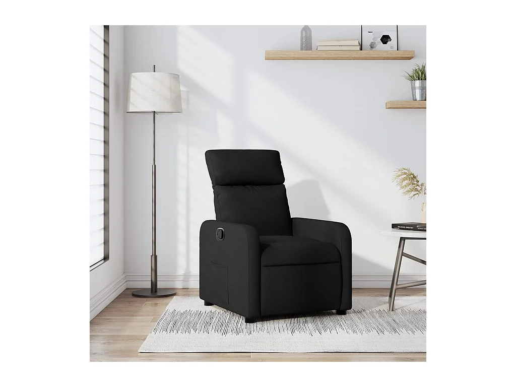 Fauteuil verstelbaar stof zwart