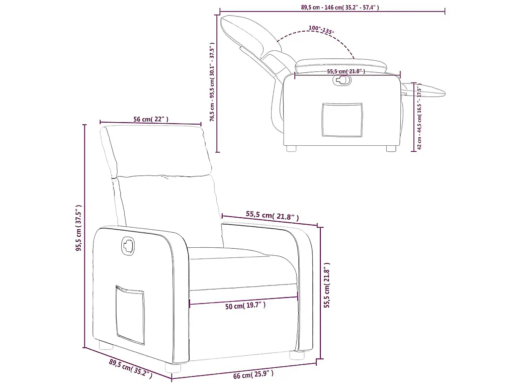 Relaxsessel Schwarz Stoff