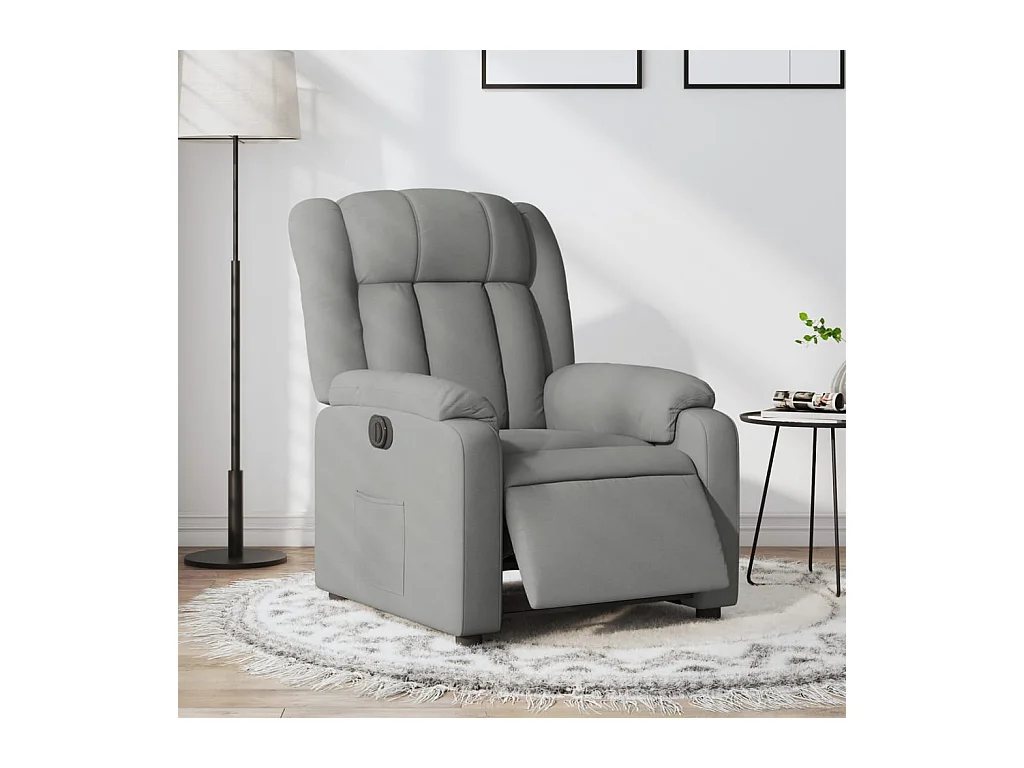 Fauteuil inclinable électrique Gris clair Tissu