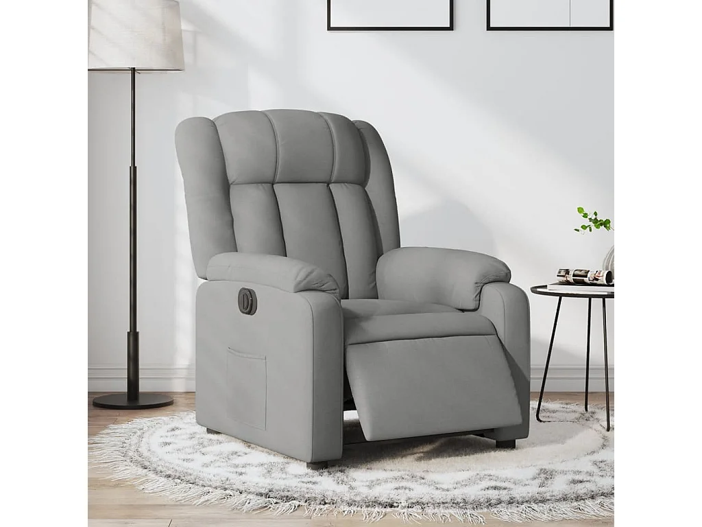 Fauteuil inclinable électrique Gris clair Tissu