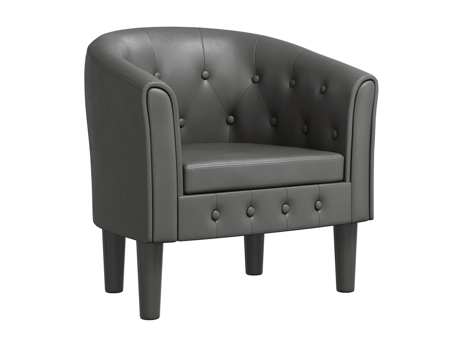 Chaise cabriolet gris similicuir