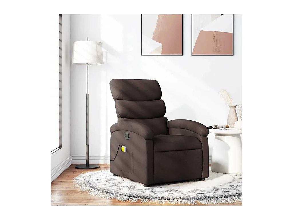 Fauteuil de massage inclinable Marron foncé Tissu