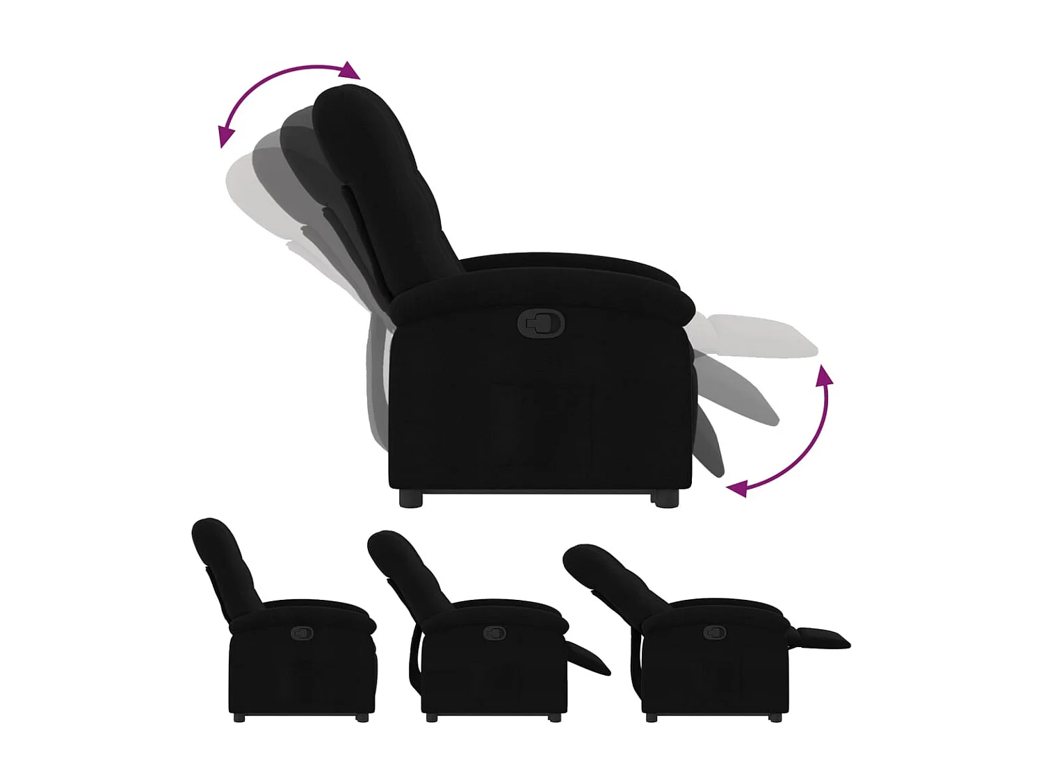 Fauteuil inclinable noir tissu
