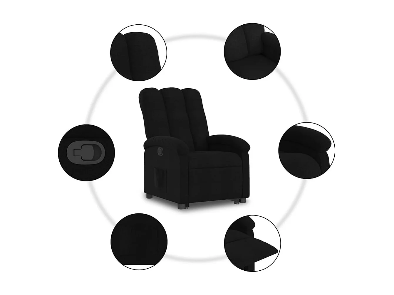 Fauteuil inclinable noir tissu
