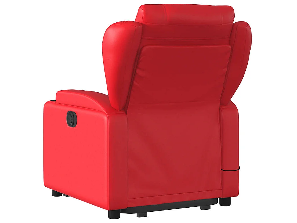Poltrona Alzapersona Reclinabile Massaggio Rosso in Similpelle