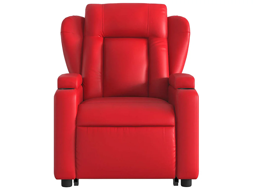 Poltrona Alzapersona Reclinabile Massaggio Rosso in Similpelle