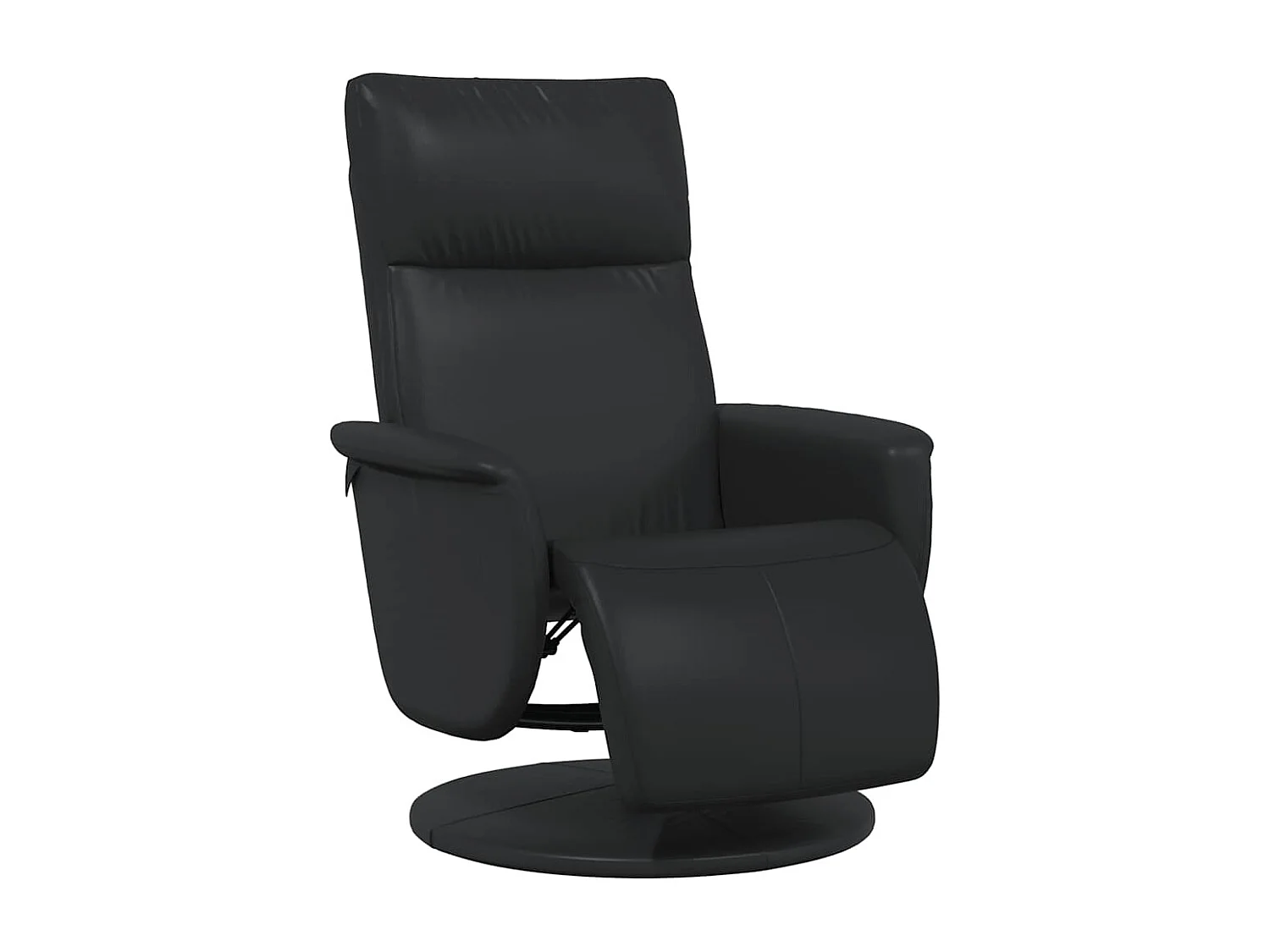 Sillón reclinable con reposapiés cuero sintético negro