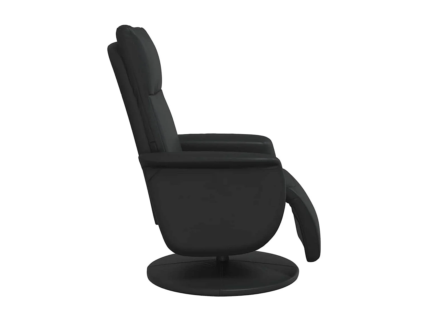 Sillón reclinable con reposapiés cuero sintético negro
