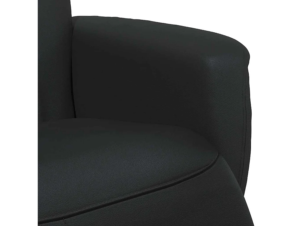 Fauteuil inclinable avec repose-pieds noir similicuir