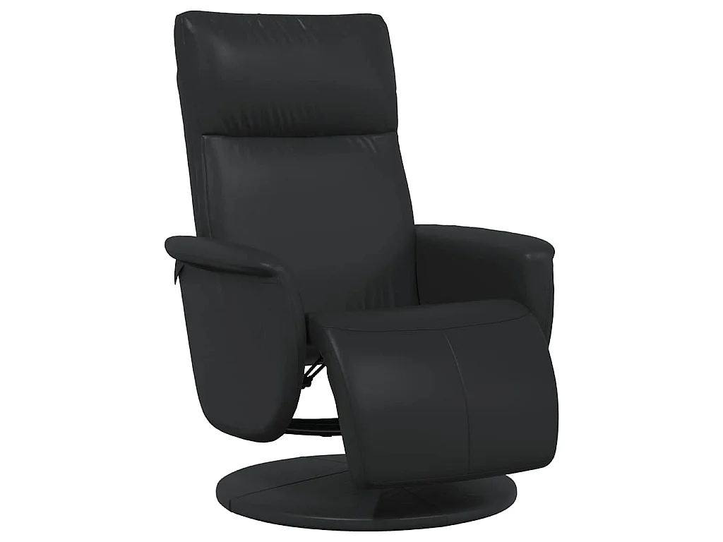 Fauteuil inclinable avec repose-pieds noir similicuir