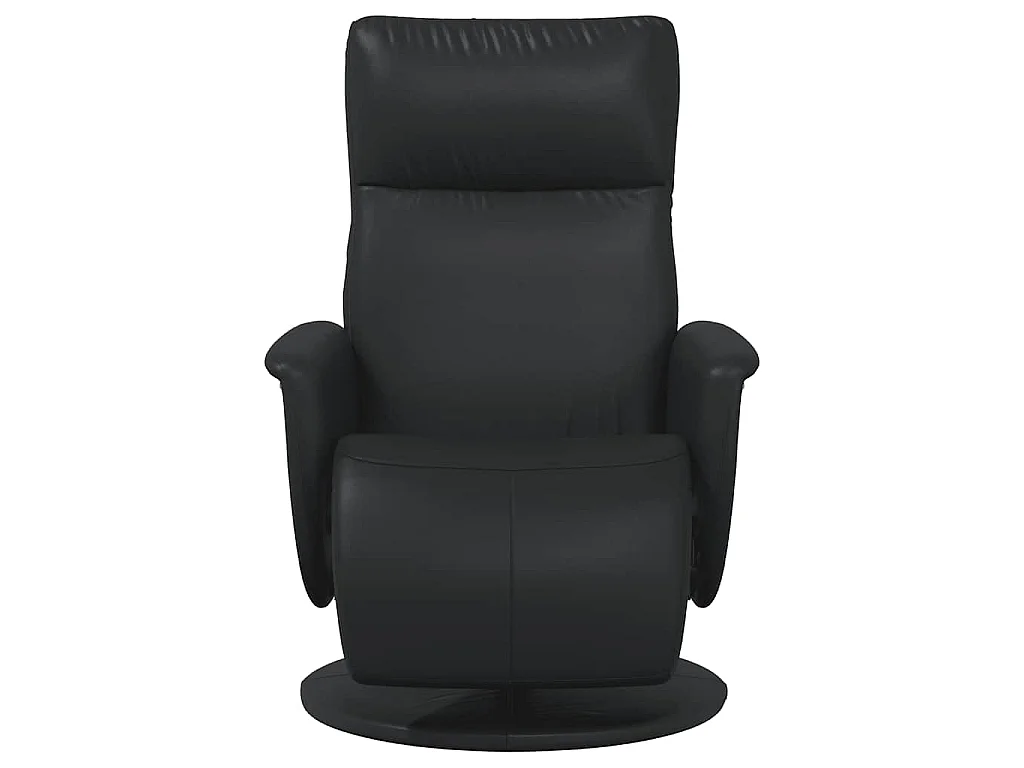 Fauteuil inclinable avec repose-pieds noir similicuir
