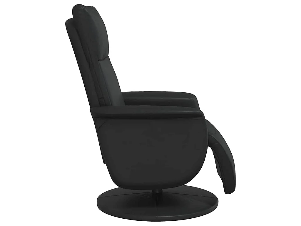Fauteuil inclinable avec repose-pieds noir similicuir