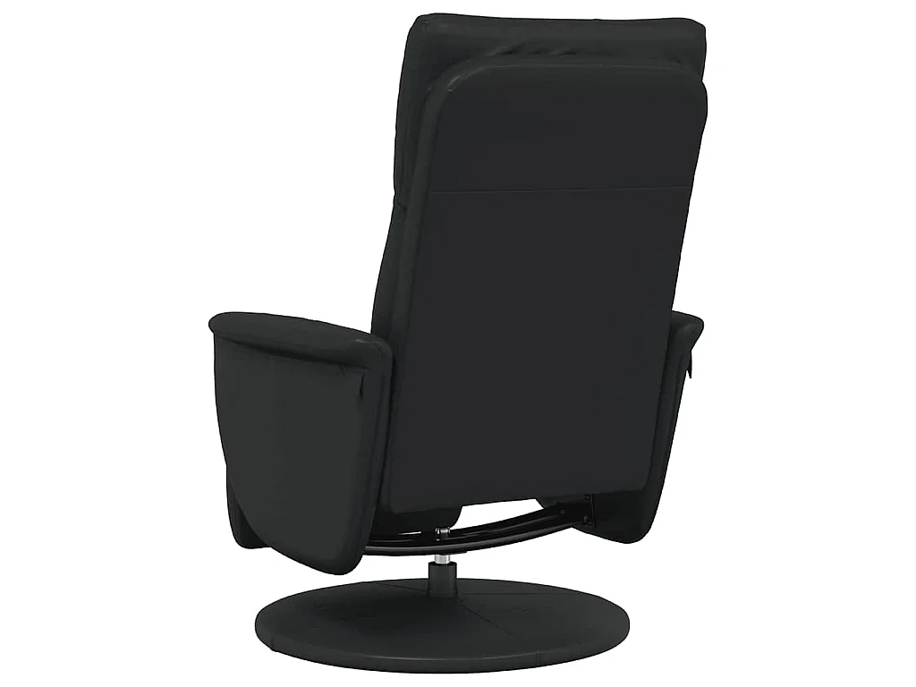 Fauteuil inclinable avec repose-pieds noir similicuir