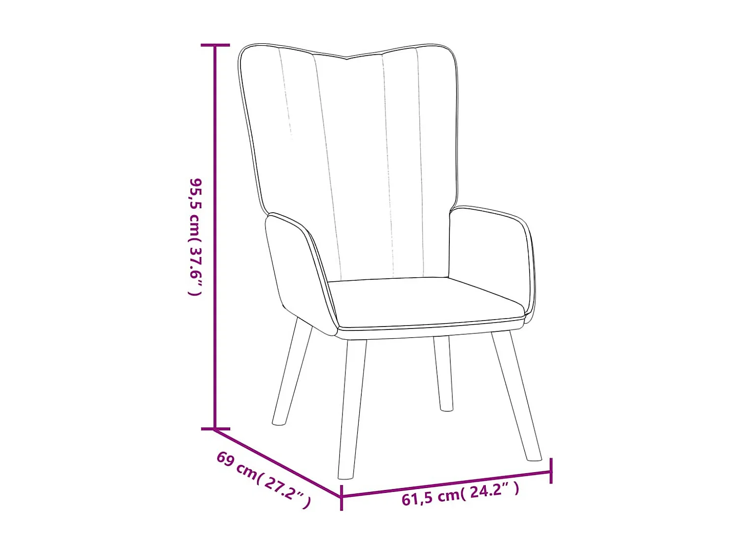 Relaxsessel mit Hocker Schwarz Samt