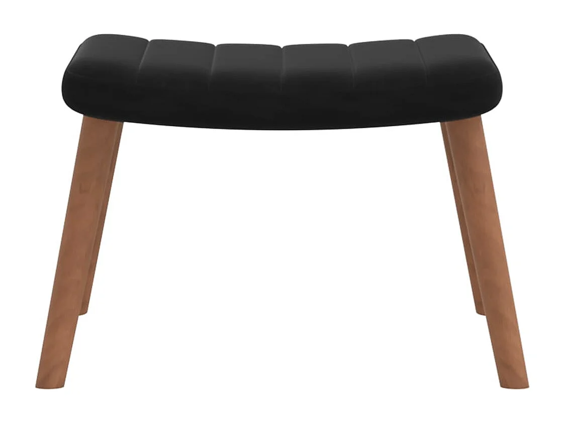 Relaxsessel mit Hocker Schwarz Samt