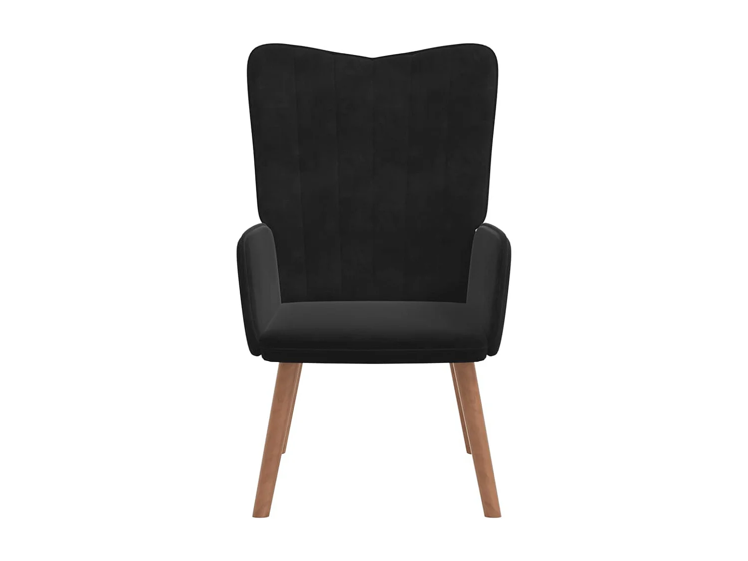 Chaise de relaxation avec repose-pied Noir Velours