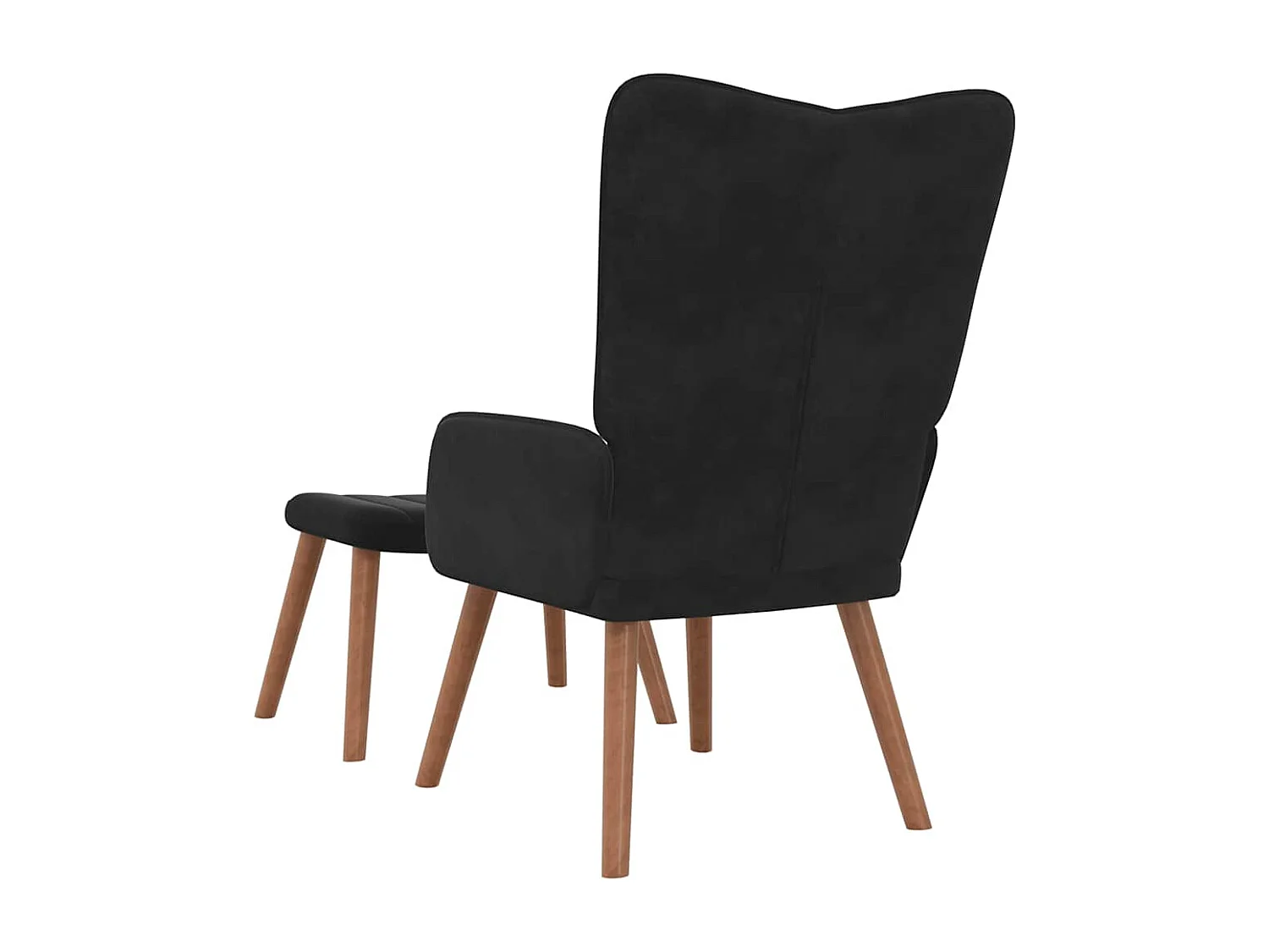 Relaxsessel mit Hocker Schwarz Samt