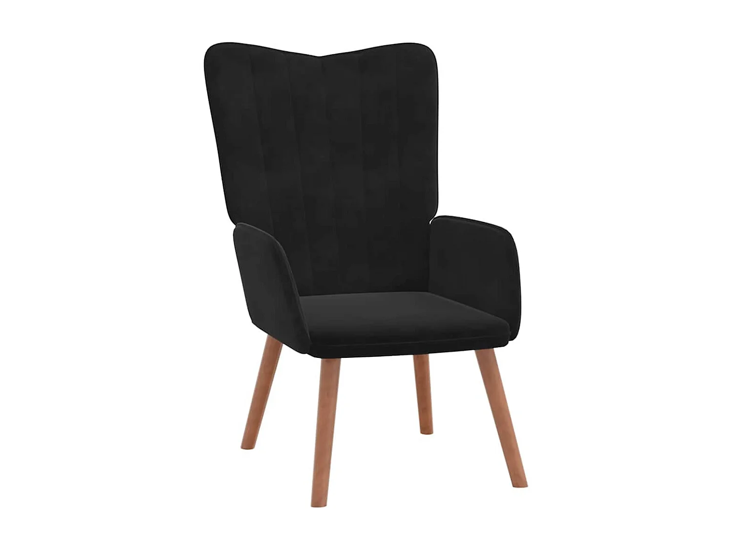 Relaxsessel mit Hocker Schwarz Samt