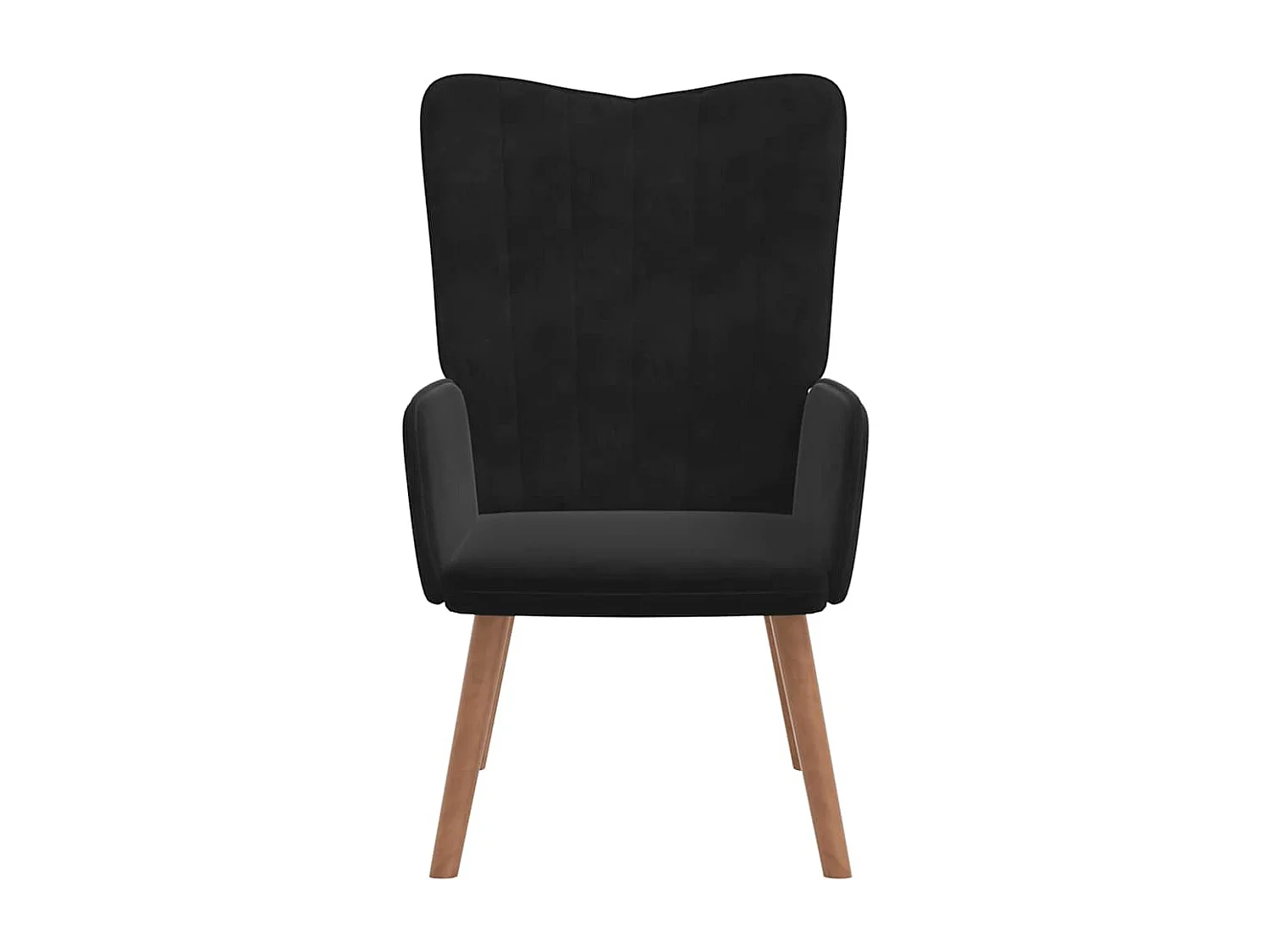 Relaxsessel mit Hocker Schwarz Samt