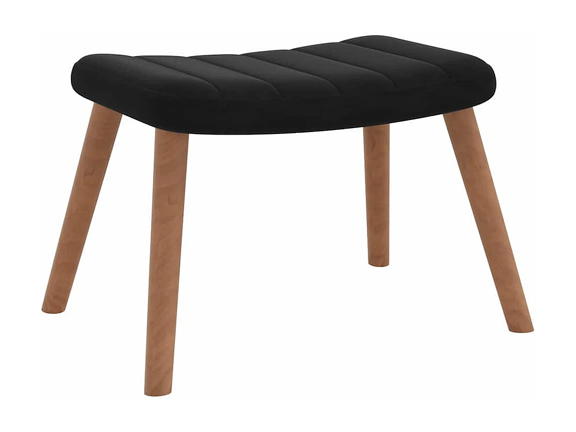 Relaxsessel mit Hocker Schwarz Samt