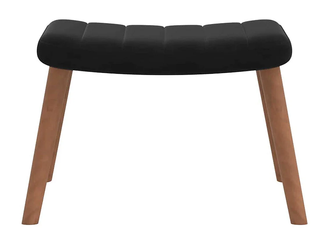 Relaxsessel mit Hocker Schwarz Samt