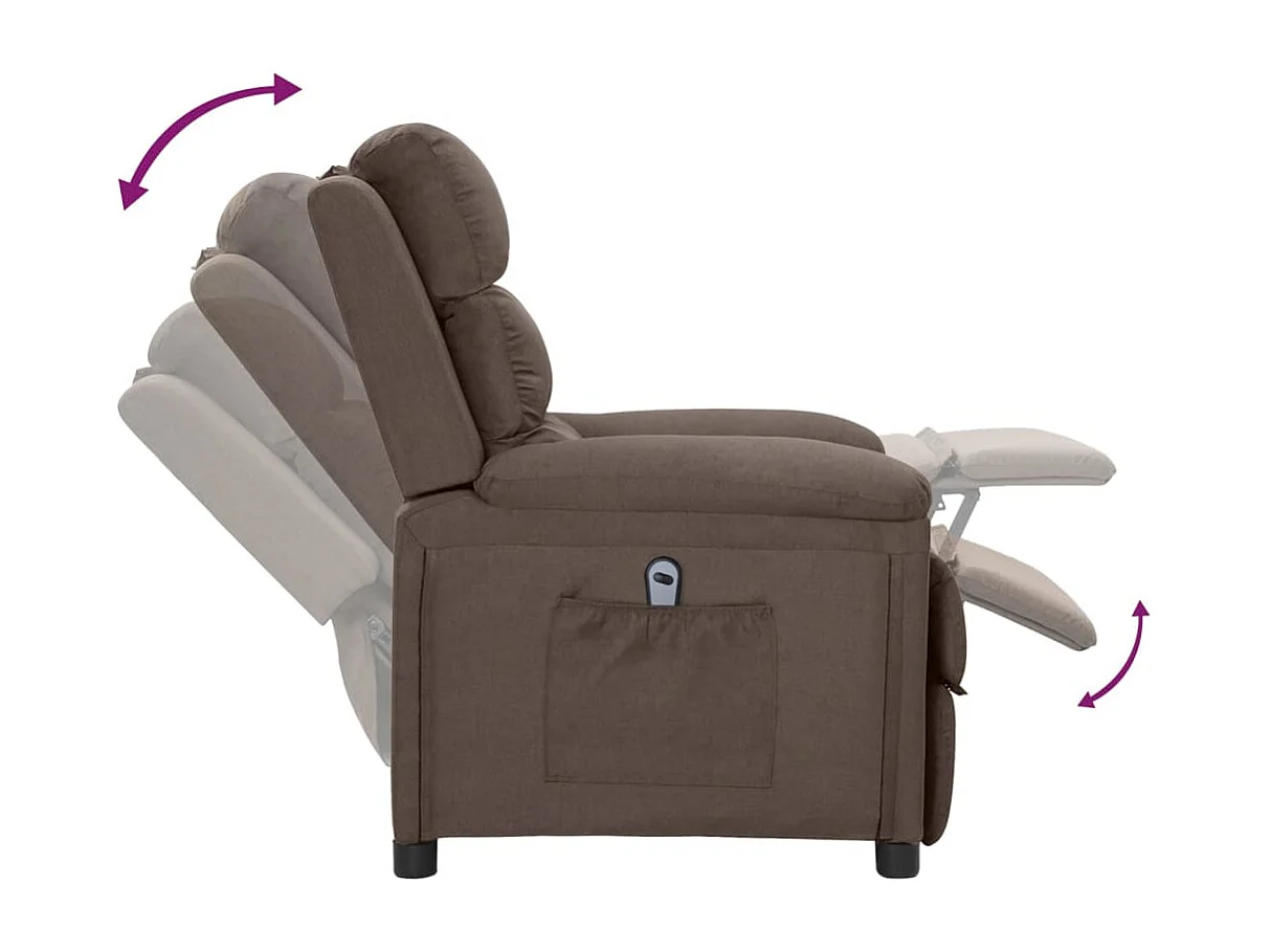 Relaxsessel Elektrisch Taupe Stoff