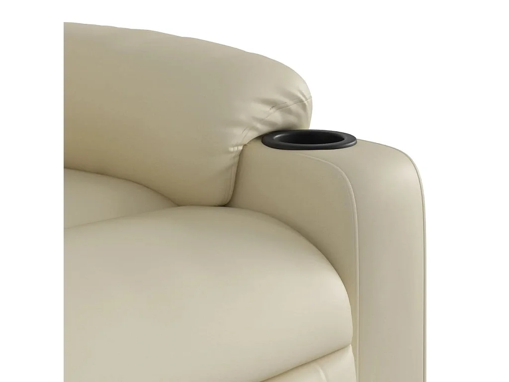 Poltrona Massaggiante Elettrica Reclinabile Crema Similpelle
