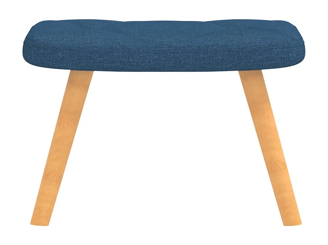 Chaise de relaxation avec tabouret Bleu Tissu