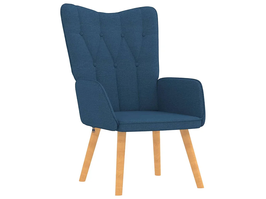 Cadeira de descanso com banco tecido azul