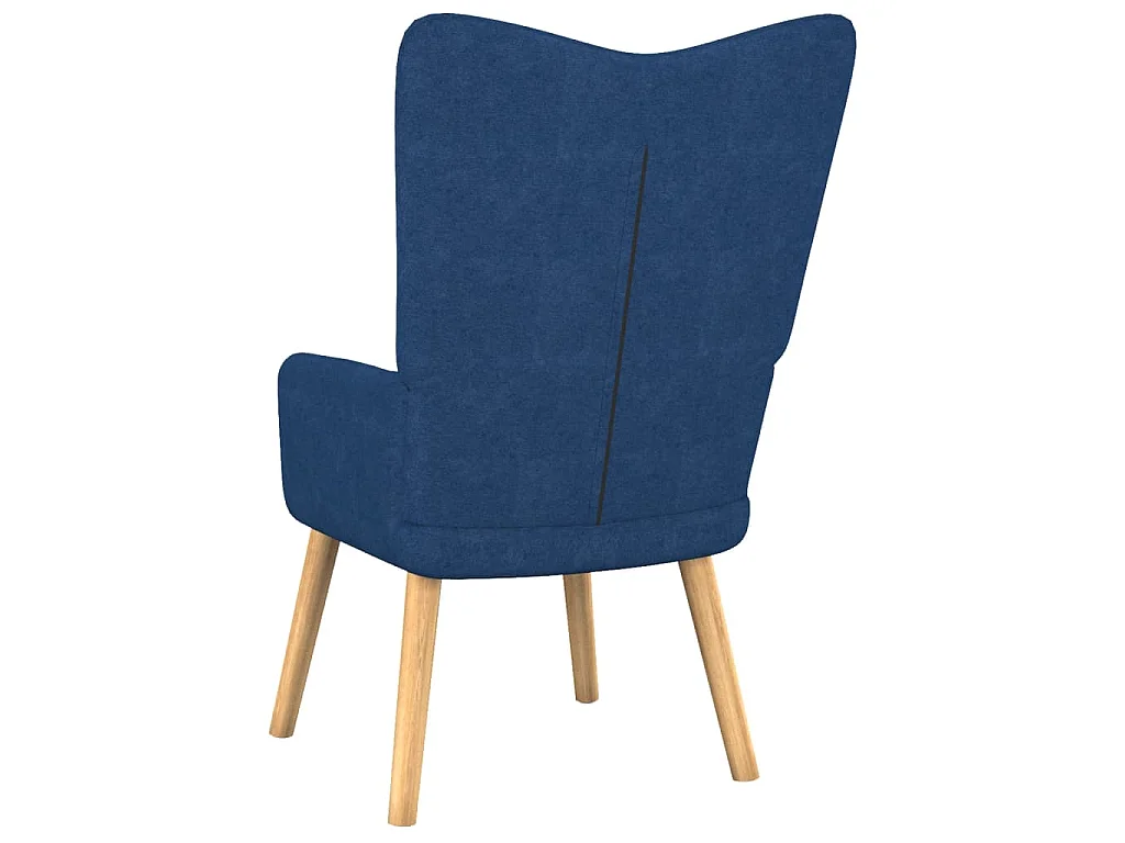 Cadeira de descanso com banco tecido azul