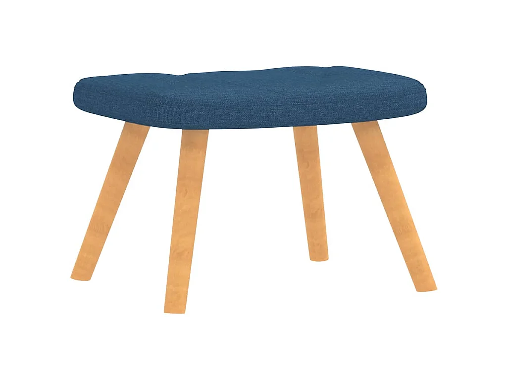 Relaxsessel mit Hocker Blau Stoff