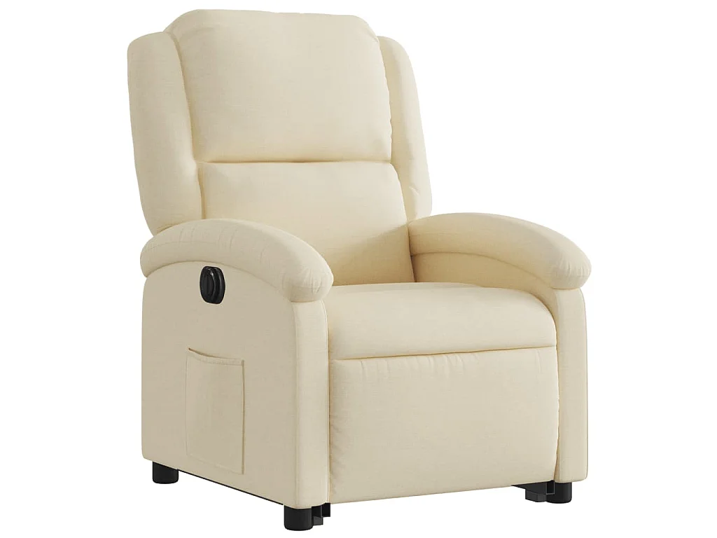 Relaxsessel mit Aufstehhilfe Elektrisch Creme Stoff
