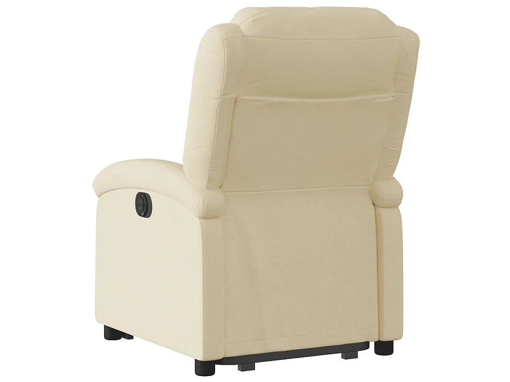 Relaxsessel mit Aufstehhilfe Elektrisch Creme Stoff