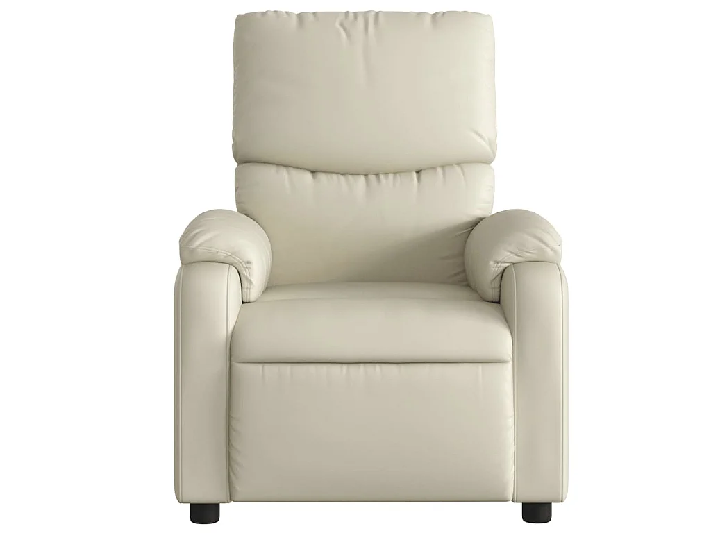 Fauteuil elektrisch verstelbaar kunstleer crèmekleurig